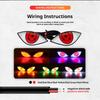 1pair Motorcycle LED Devil’s Eye Rear Taillight Decorative Light Classic Anime Eye License Plate Lamp Red Blue Strobe Indicator