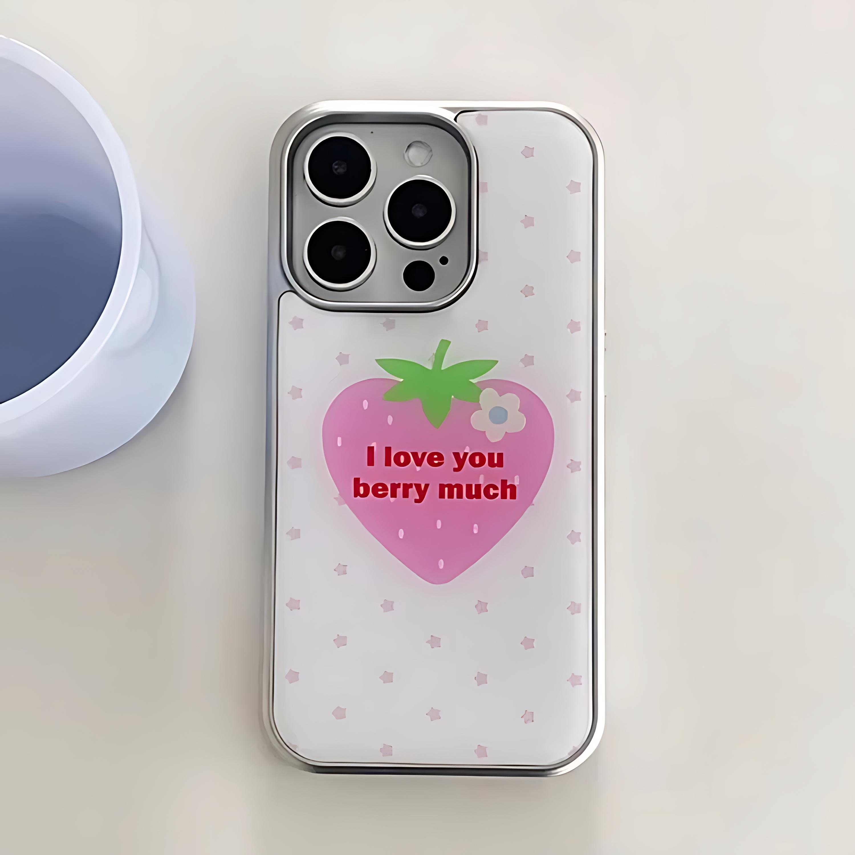 

ins Korean Strawberry Pink Star Phone Case for iPhone 17 16e 16 15 14 13 12 11 Air Pro Max X XR 8 7 Plus Luxury Clear Soft Cover iPhone 11