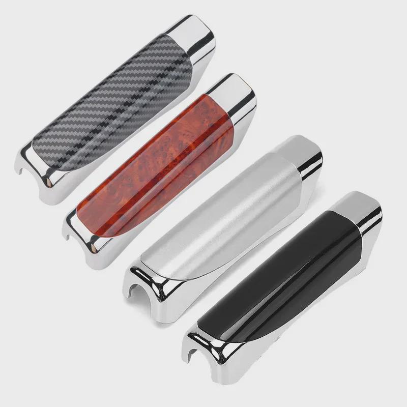 Carbon Pattern Car Handbrake Cover with Mahogany Handle - Personalize Your Ride with Style Modification 506