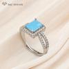 Trendy Luxury Rectangle Crystal Resizable Rings For Women Wedding Party Fashion Rose Gold Color Cubic Zirconia Jewelry Gift