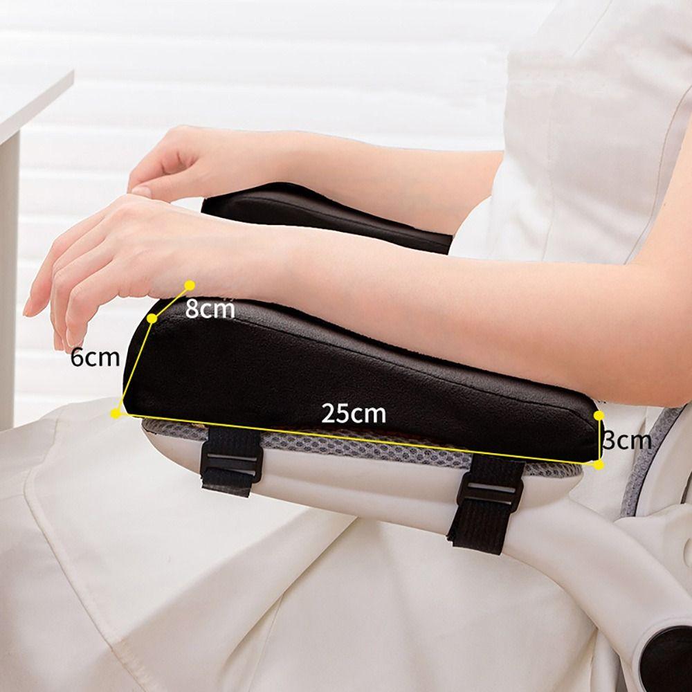 1Pair Soft Chair Armrest Pad Non-Slip Comfortable Chair Elbow Pillows Pad with Adjustable Straps Chair Armrest Cushion Office