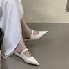 French Inner Heightening Pointed Toe Bag Head Half Slippers Women'S Outer Wear Spring And Summer Muller Shoes Mary Jane Sandals