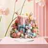 Easter Candle Bunny Table Sign 2D Flat Acrylic Egg Flower Rabbit Decoration Home Living Room