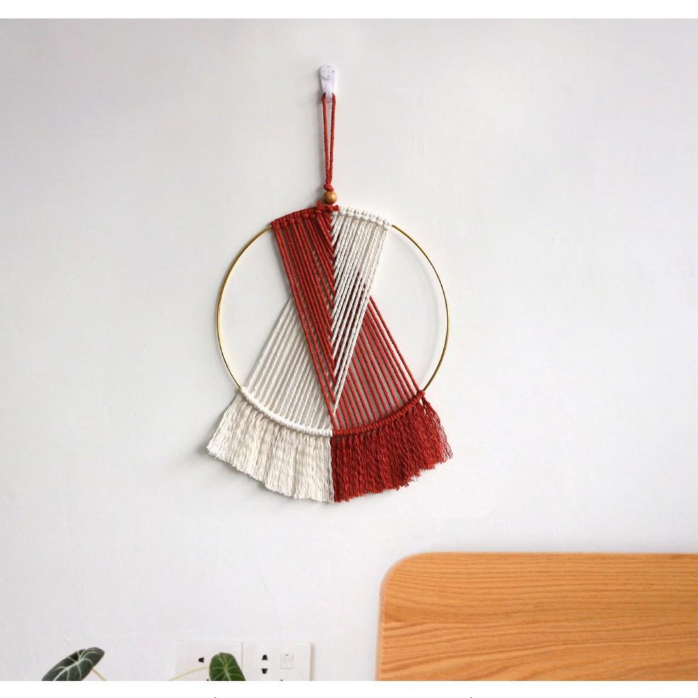 Hand-Woven Cotton Rope Sunrise Sunset Wall Tapestry for Room Décor