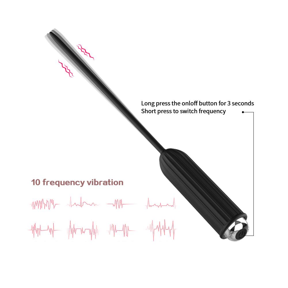 Silicone Male Horse Eye Vibrator, Urethral Dilator Stimulation Masturbator, Penis Insertable Sex Toy, SM Adult Sex Toys, Sex Toy