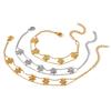 ins-plated 18k gold embossed hollow flower double-layer stacked bracelet stainless steel waterproof jewelry light luxury premium