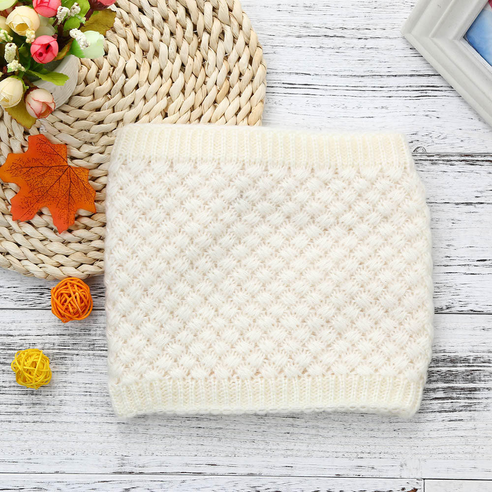 Unisex Solid Color Knitted Wool Neck Warmer Pullover Style Scarf Soft Thickened Winter Neck Gaiter for Outdoor Activities