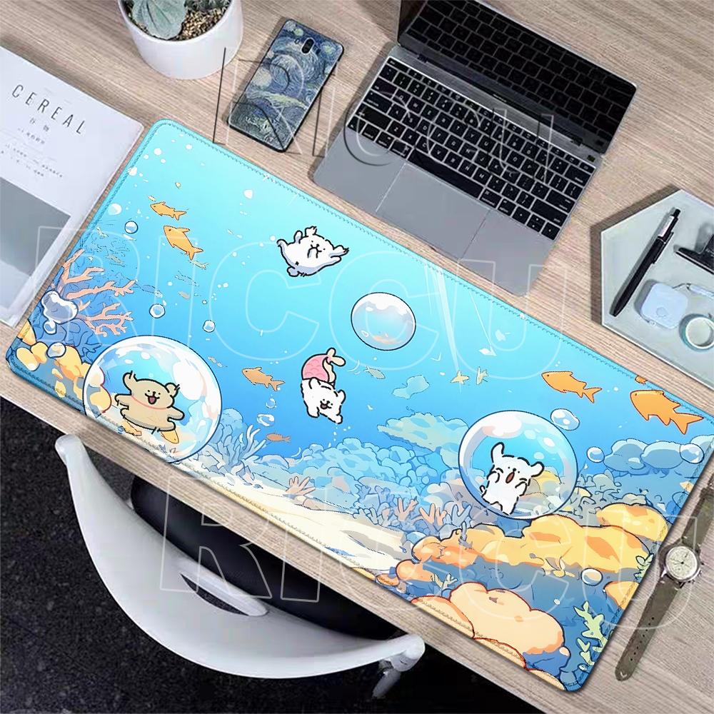 Kawaii Vonal Kutyás Egérpad Nagy Játékos PC Számítógép Játékos Billentyűzet Zárt Szélű Szőnyegek Puha Gumi Szőnyegek Csúszásmentes Szőnyeg Ingyenes Szállítás