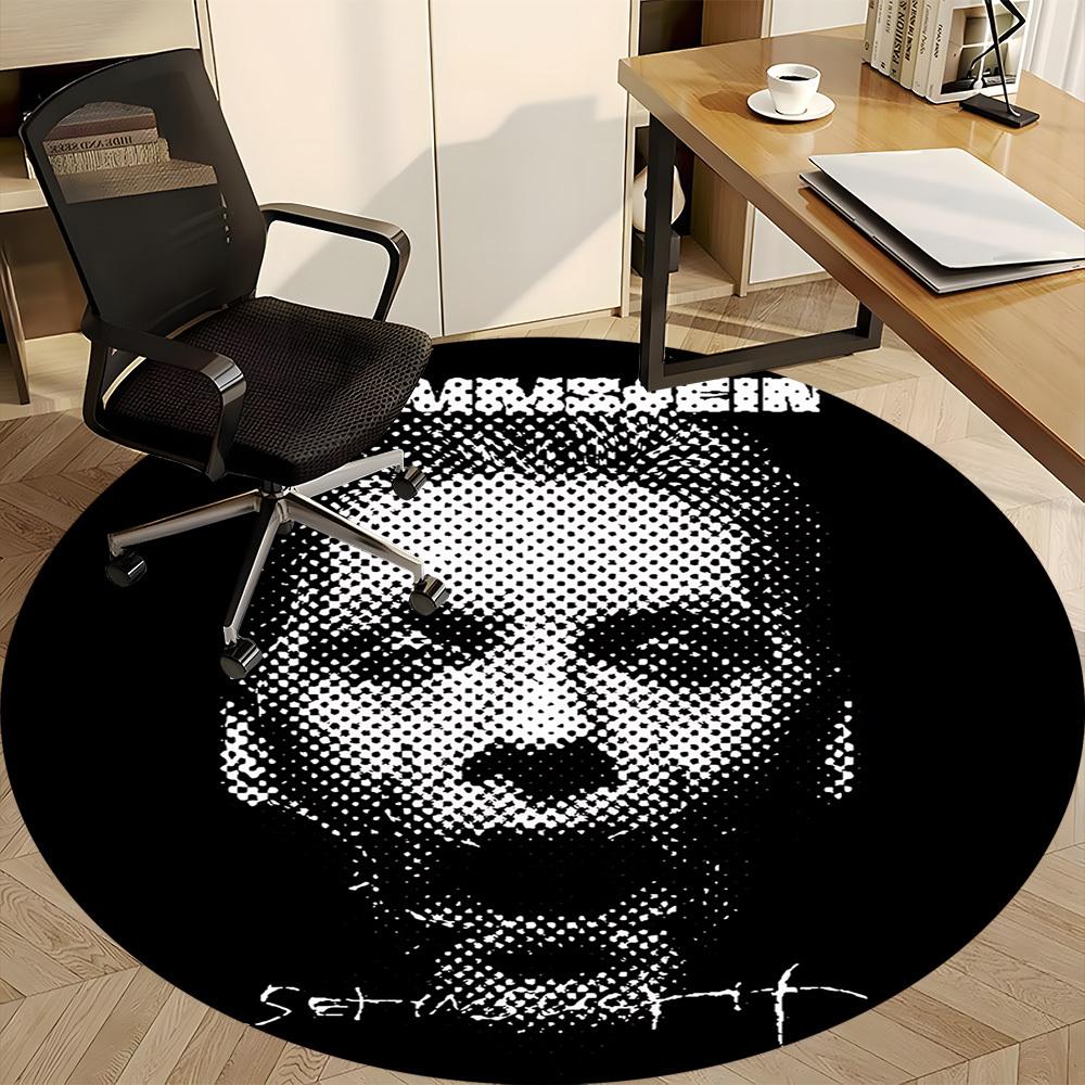 1PC Rammstein Office Round Rug, Non-slip, Soft and Durable Office Rug for Interior Decoration, Perfect for Office Yy250915040