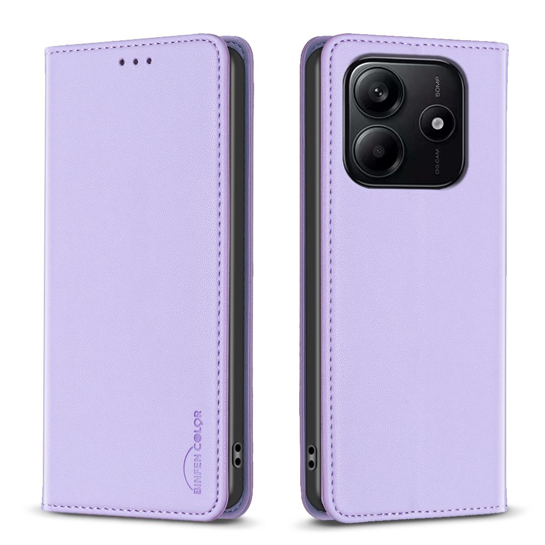 

BINFEN COLOR BF18 For Xiaomi Redmi Note 14 5G Leather Case Card Slots Phone Cover Purple