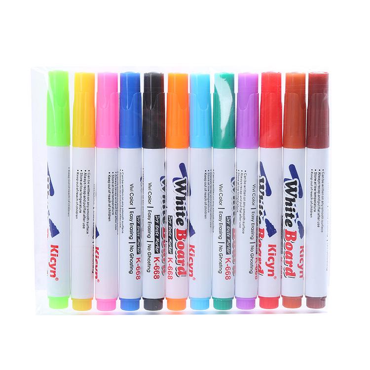 12-Color Erasable Water-Based Whiteboard Markers - Creative, Washable for Students and Offices