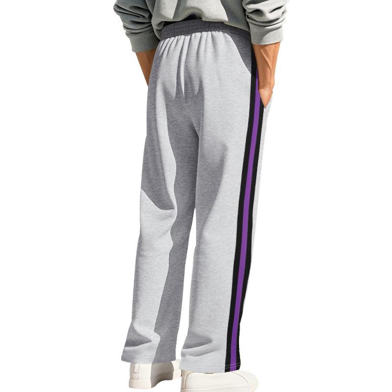 Summer new men's colour blocking casual trousers large size trousers Slim breathable trousers fashionable