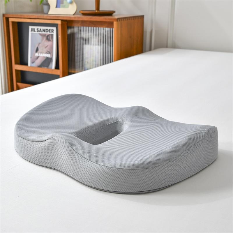 

Ergonomic Memory Foam Hollow Office Seat Cushion for Hemorrhoid Relief, Buttock Support and Student Use - Made of Durable 39X31X7cm светло-серый