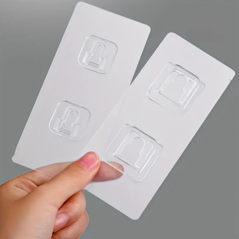 2Pcs Double-Sided Adhesive Wall Hooks Hanger Strong Transparent Hooks Suction Cup Sucker Wall Storage Holder For Kitchen Bathroom