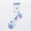 Summer New Style Thin Women's Socks Breathable Ice Silk Flower Crystal Stockings Short Sweat-absorbent Non-slip Cotton Socks Bottom Tube Socks