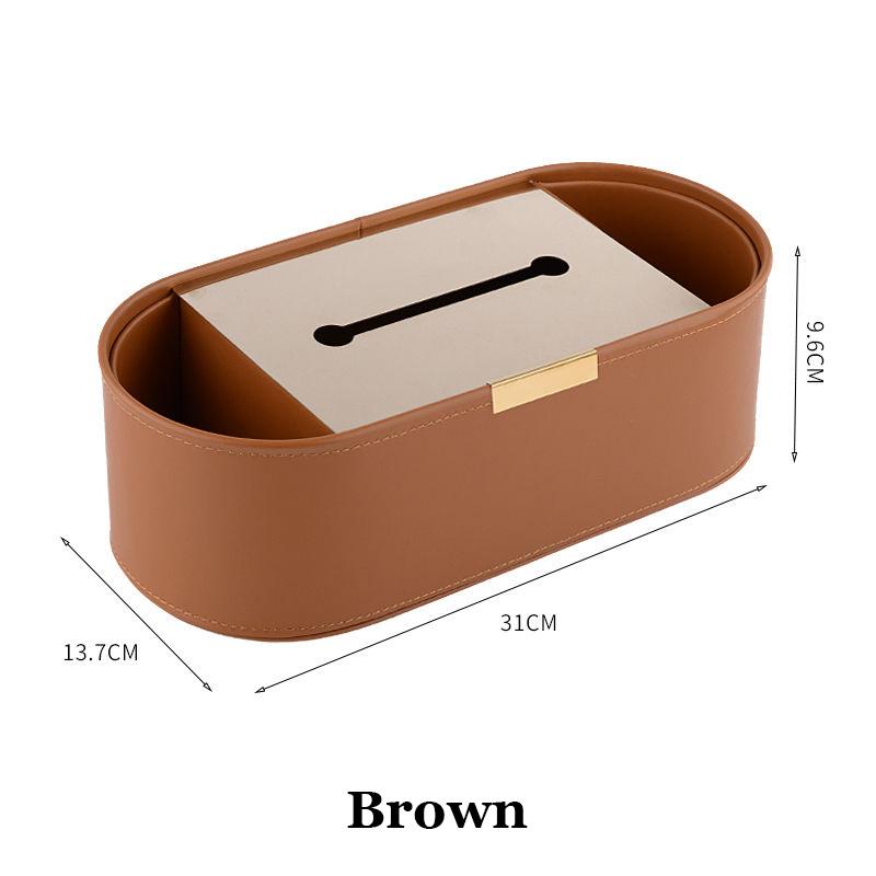 Luxury Multifunction PU Leather Tissue Box Remote Sundries Storage Holder Desktop Paper Drawer Art Home Decor Napkin Box