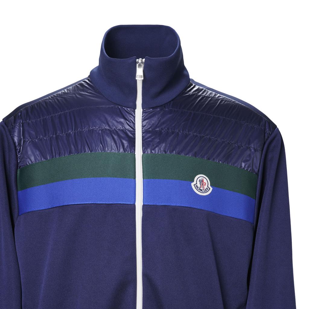 Moncler Color Block Stripe Logo Patch Zip Jacket Men Jacket 8G00007899A0778