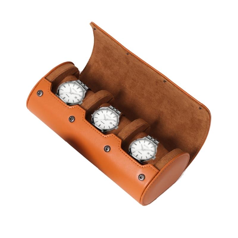 Leather Watch Storage Box Dust-Proof Organizer 1/2/3 Slot Watch Case Portable Watch Roll Travel Cases for Travel Men