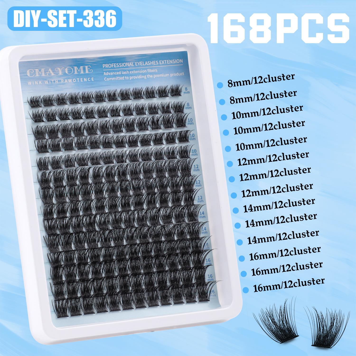 

Single Cluster C Curved Multi-Hair False Eyelash Set 8-18Mmdiy Segmented Grafting Thick Eyelashes