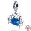 Ocean Charms 925 Sterling Silver Seashell Blue Charms Fit Diy Jewelry