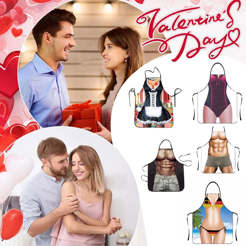Apron Kitchen Funny Creative Cooking Grilling Baking Women Props Party Personalized Sexy Dressi Z2N2