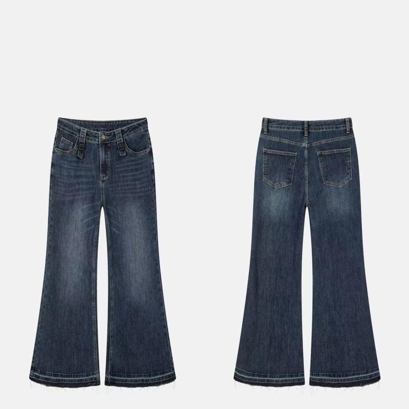 ZhiZhi High Waist Women s Plus Size Bootcut Jeans - Autumn 2025 Slimming Flare with Distressed Washed Finish 4XL