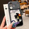 Creative Coconut Sunset Pattern Case For iPhone 17 Pro Max For iPhone 16 15 14 13 Pro Max Luxury Hybrid TPU+PC Clear Back Hard Cover