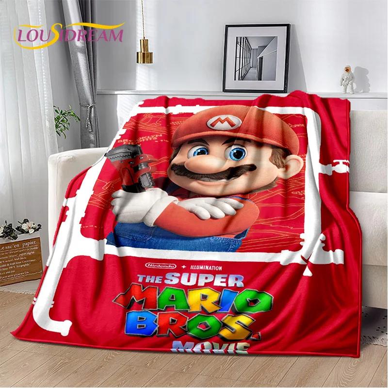 3D Retro M-Mario Cartoon Game Soft Plush Blanket,Flannel Blanket Throw Blanket for Living Room Bedroom Bed Sofa Picnic Kids Gift