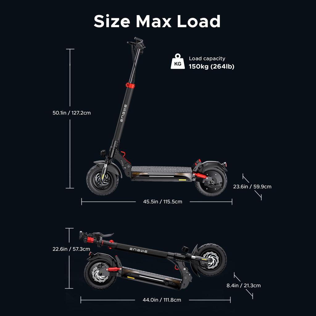 Engwe Elektrická koloběžka Y600S 10palcová, 48V 18,2Ah. 830W motor, dojezd 70 km, maximální zatížení 120 kg, escooter