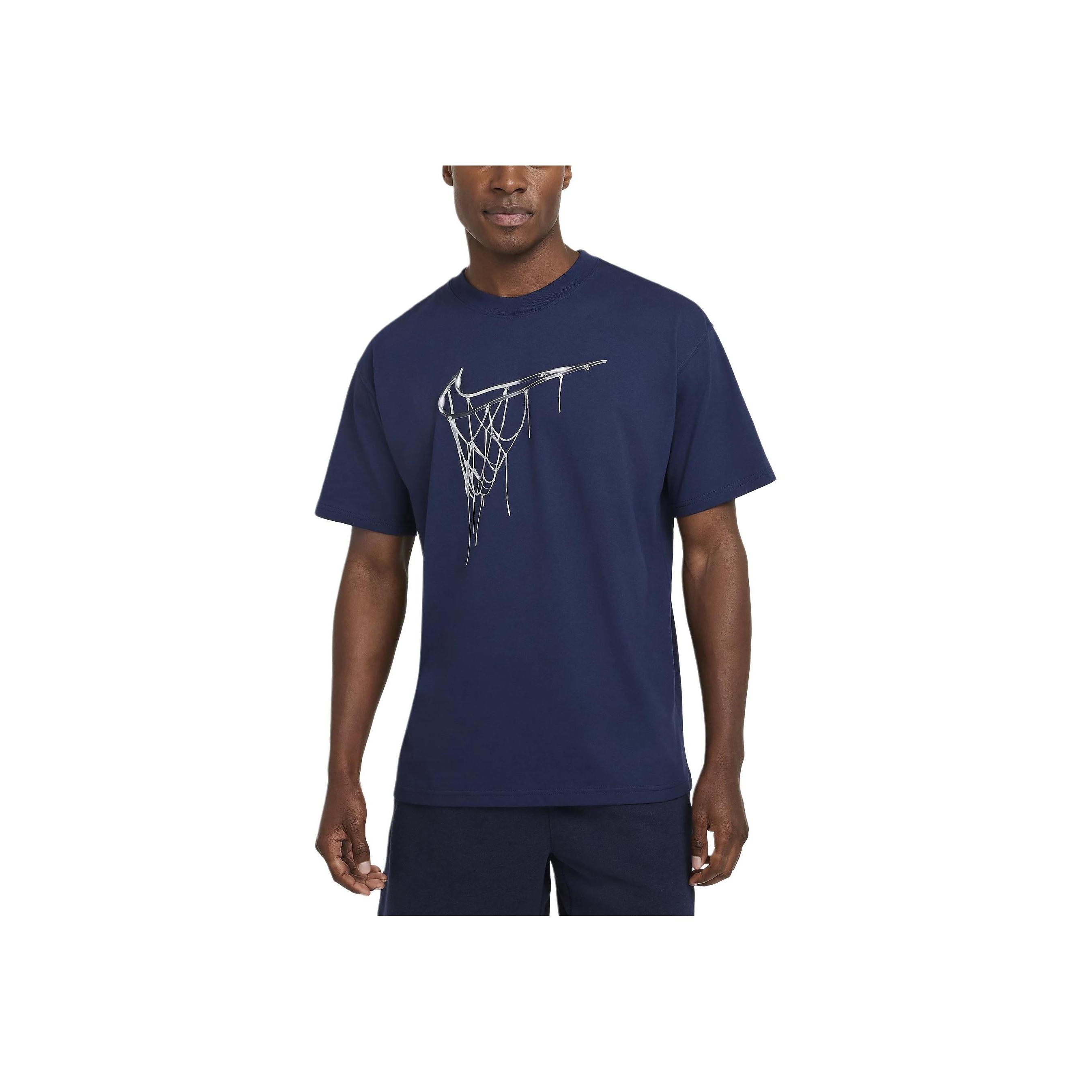 

Nike Max90 Basketball Casual Comfortable Round Neck Short Sleeve T-Shirt Men T-Shirts Midnight-Navy HF6207-410 XL