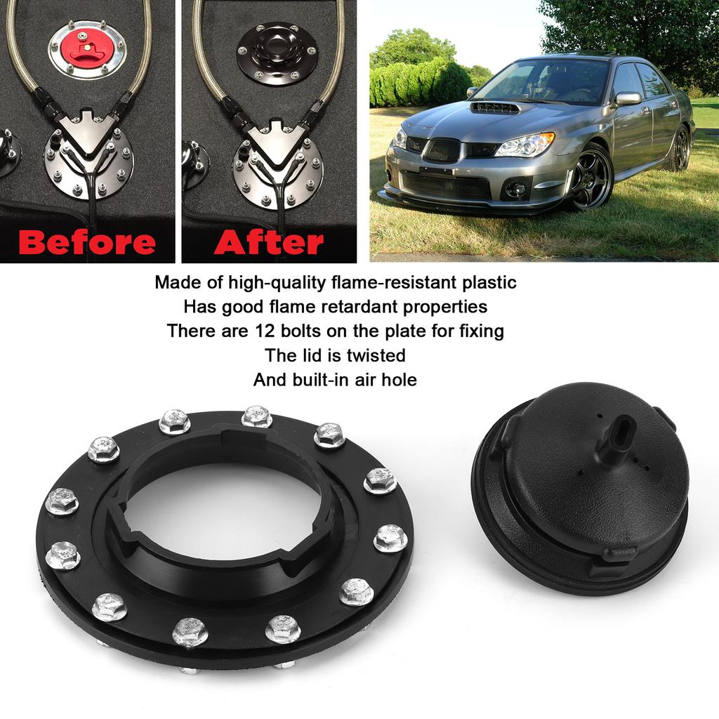 Fuel Cell Gas Tank Filler Cap Twist Cover Fitting Flame Resistance with Nut Bolt Universal Car Accessories