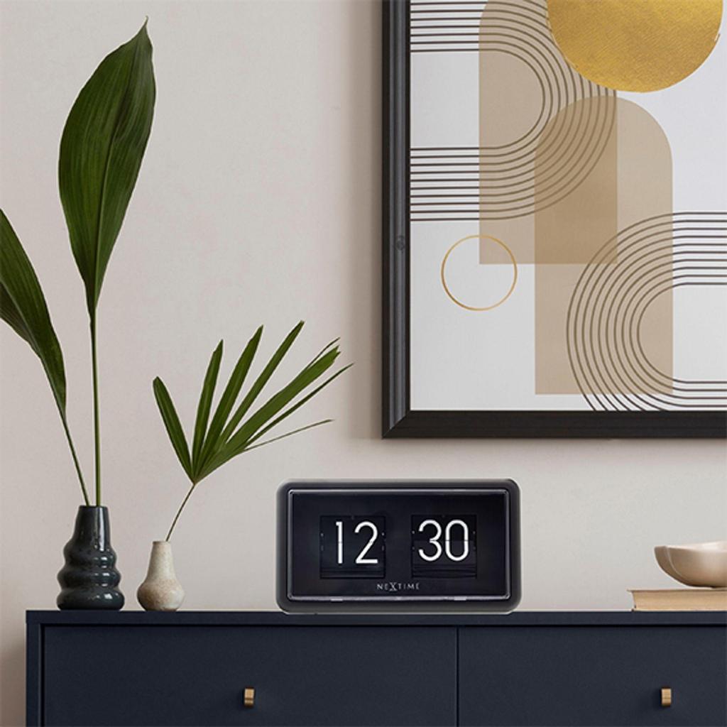 Nextime Flipklokke Bord-/Veggklokke - Svart