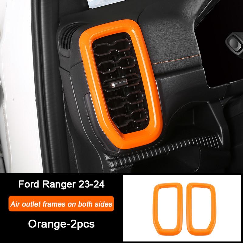 Orange Car Central Gear Shift Panel Rear Air Outlet Frame Door Trim Strip For Ford Ranger Raptor Wildtrak T9   2024 2025