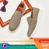 Herren Britischer Stil Slipper Wildleder Loafer - Echtes Leder Nubuk Freizeitschuhe