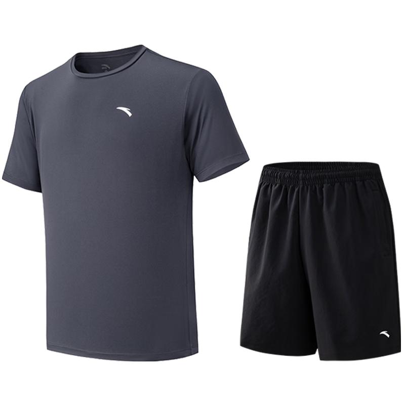 Anta Men s Quick-Dry Sport Set: T-Shirt & Shorts M