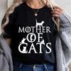 Mother of Cats Design Women Tshirt Tops Short Sleeve O Neck Women Tshirt Ladies Fashion Tee Shirt Tops Clothes Camisetas Mujer