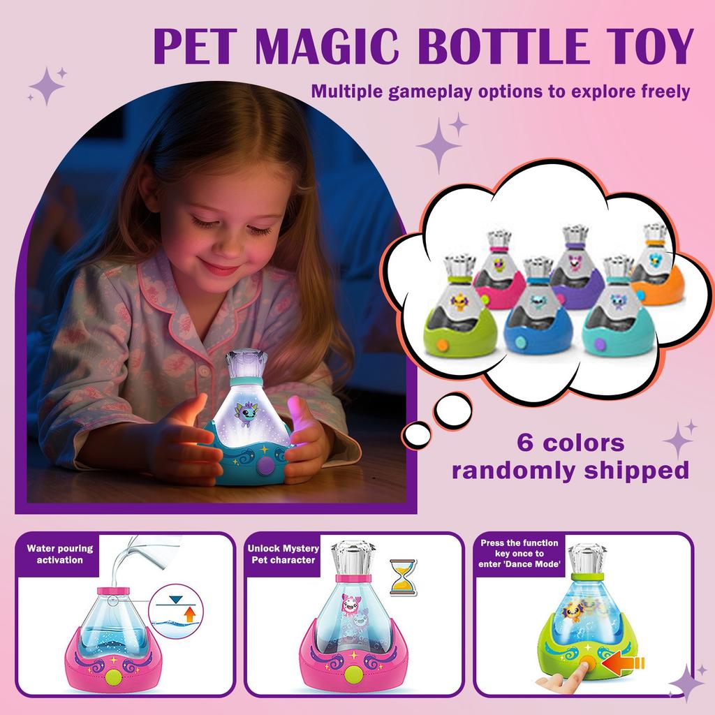 Night Lamp Bubble Lamp With Color Changing LED Lights Glittery Bubble And Swirling Beads Bottle Light With Dolls