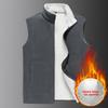 Autumn Winter New Men's Fleece-Lined Vest Solid Color Casual Sleeveless Jacket Men's Plus Size Thickened Warm Fleece
