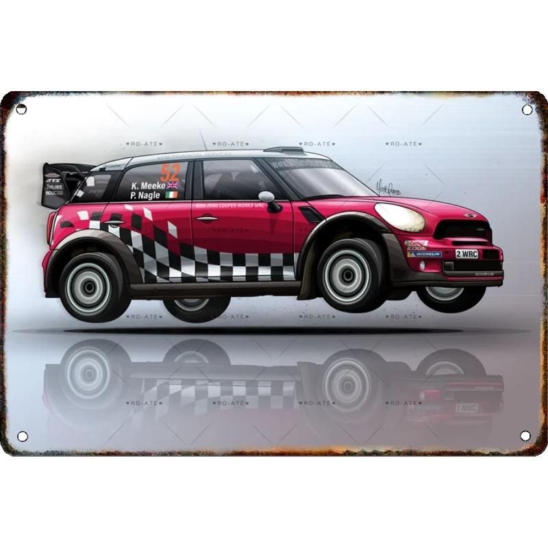 Kovová nástěnná cedule Bar v garáži, Dekorativní plaketa do interiéru auta 20x30cm