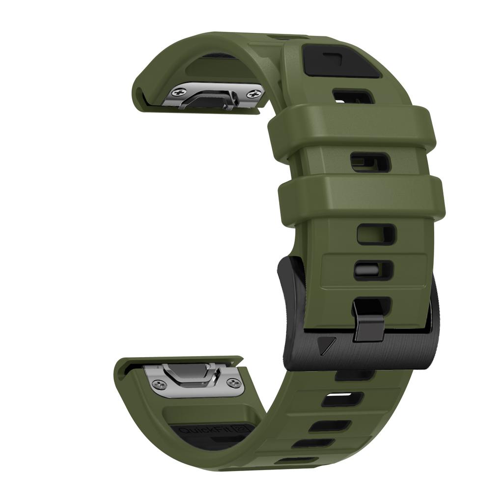 Řemínek k hodinkám Tactix 8 pro Garmin Fenix 8 47mm 51mm 7 7X 6 Pro 5 5X/Epix Pro/Descent G1 G2 QuickFit 22/26mm Silikonový náramek