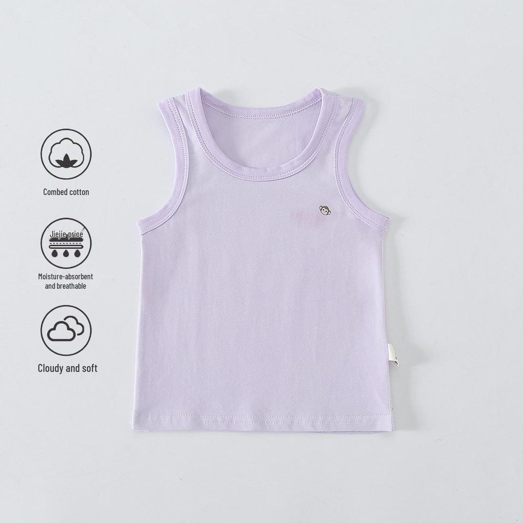 Unisex Summer Cotton Vest for Kids: Seamless, Breathable, Elastic Base Layer, Lightweight Sleeveless Top