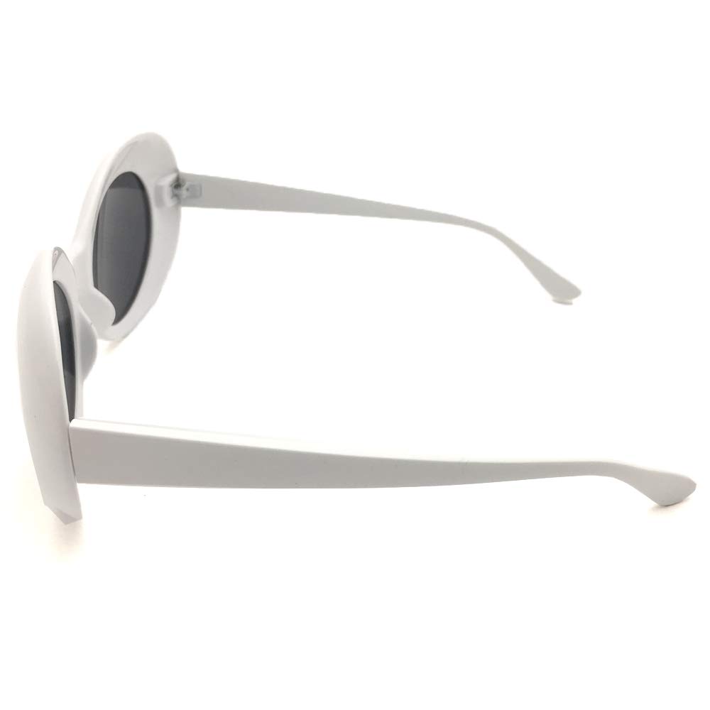[Gafas Gafas Gafas] Diseñado para personas japonesas Gafas de Sol Redondas Grunge, Ovaladas, Grandes, Montura Grande, Blancas 673-wh
