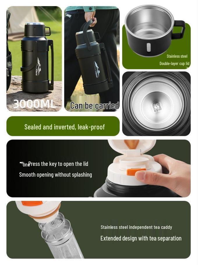 Large Capacity 304 Stainless Steel Insulated Thermos Cup for Travel and Home