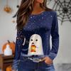 Women's Daily Casual Long-sleeved Printed O-neck Top