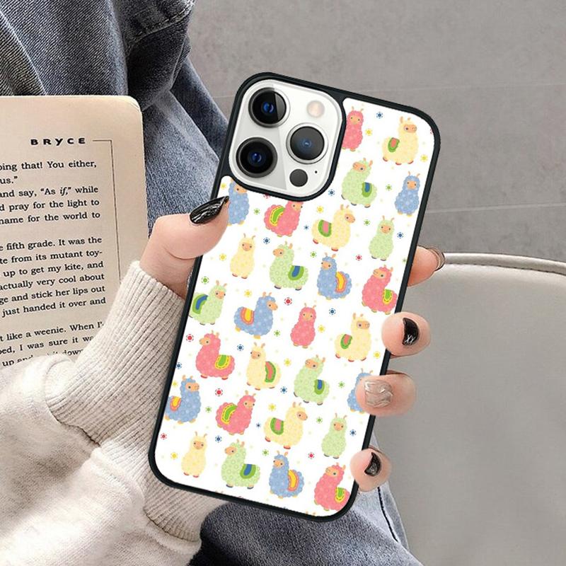 Kawaii Cute Llama Alpaca Phone Case for iPhone 17 Air 16 16e 15 Plus for Apple 13 11 12 14 Pro Max Cover coque Shell