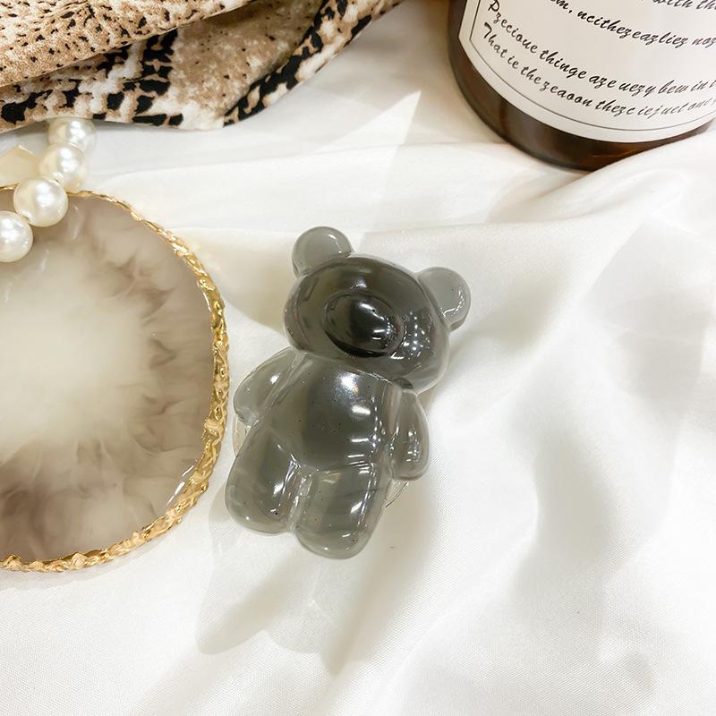 Color Bear Airbag Bracket Cartoon Epoxy Cute Creative Lazy Desktop Bracket Simple Solid Color Portable Ring