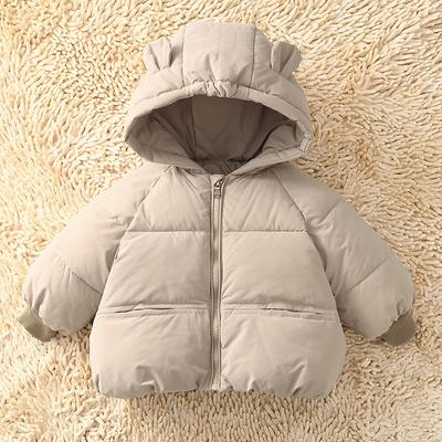 Children's Winter Coat Fashionable Hooded Parkas for Boys and Girls Children's Streetwear Cute Cartoon Ear Jacket