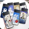 Polar Bear Newly Arrived Coque Phone Case For Samsung Galaxy Z Flip 6 5 4 3 5G Black Hard Cover ZFlip6 ZFlip5 ZFlip4 ZFlip3 Fund