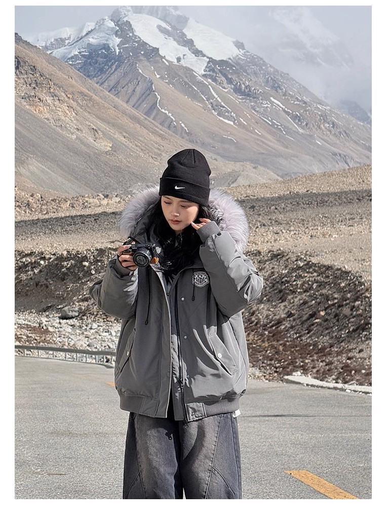 Women's 2025 Retro Parka Down Cotton Jacket - Winter Warmth, Short Workwear Essential