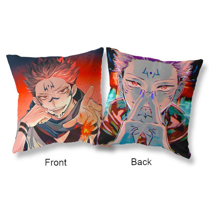 Vibrant 45x45cm Jujutsu Kaisen Cushion Cover With Double Sided Japanese Anime Design For Home Decor